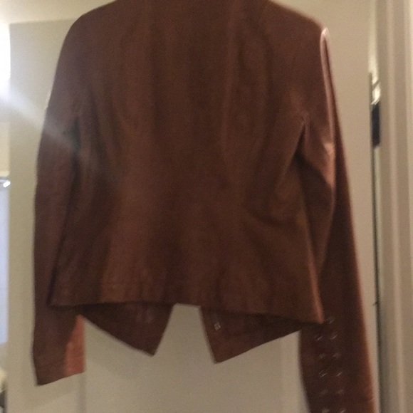 Michael Kors Leather Jacket Chestnut Luggage Col - Picture 5 of 5